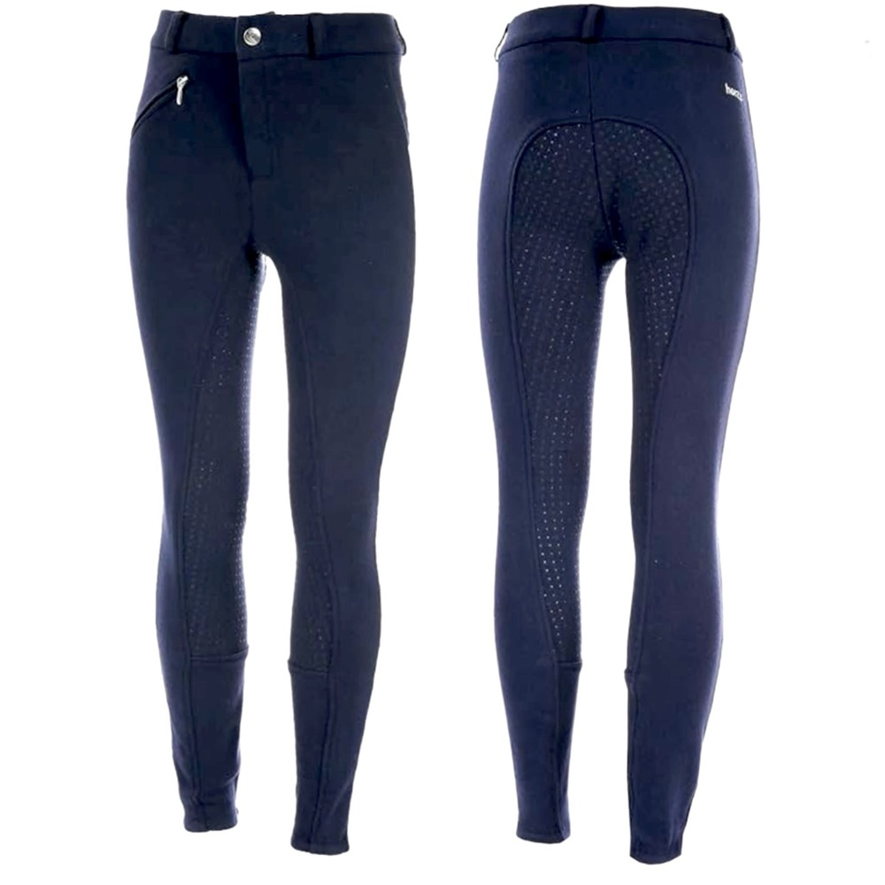 HORZE Equestrian Blue Silicone Grip Full Seat Riding Breeches Pants